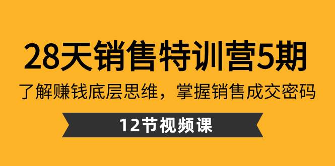 28天·销售特训营5期：了解赚钱底层思维，掌握销售成交密码（12节课）-百盟网