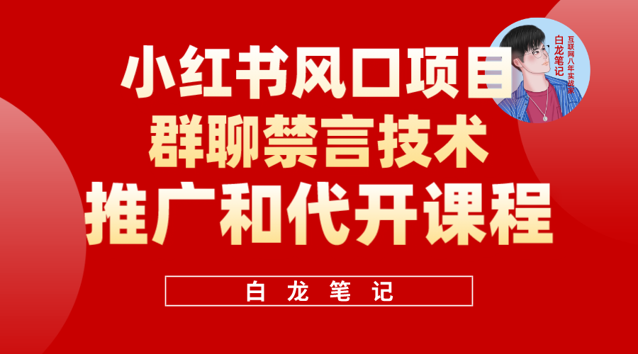 小红书风口项目日入300+，小红书群聊禁言技术代开项目，适合新手操作-百盟网