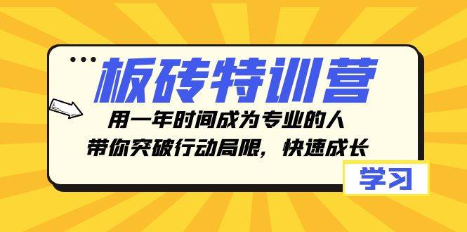 板砖特训营，用一年时间成为专业的人，带你突破行动局限，快速成长-百盟网