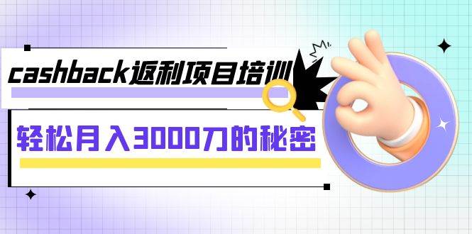 cashback返利项目培训：轻松月入3000刀的秘密（8节课）-百盟网