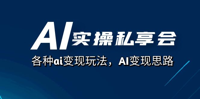 AI实操私享会，各种ai变现玩法，AI变现思路（67节课）-百盟网