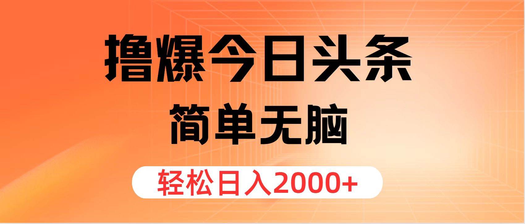 撸爆今日头条，简单无脑，日入2000+-百盟网