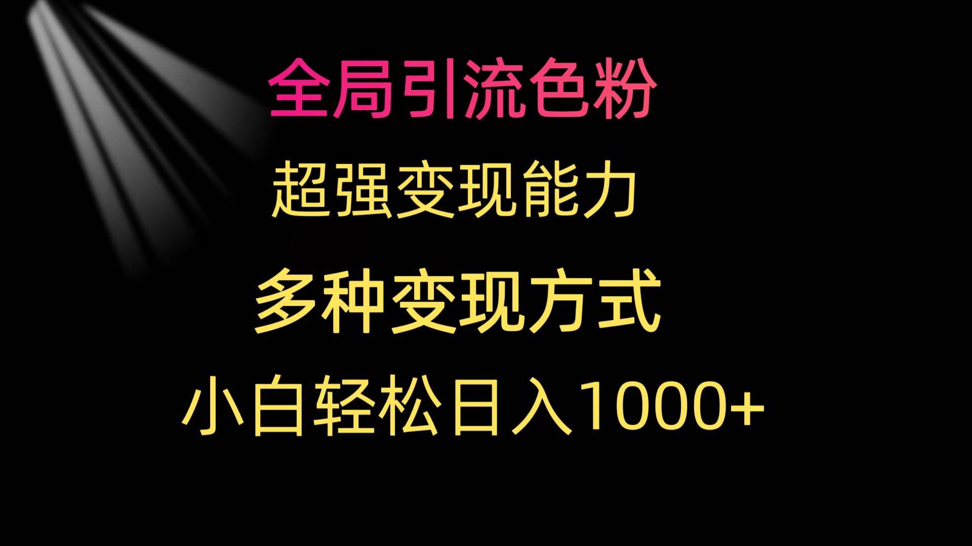 全局引流色粉 超强变现能力 多种变现方式 小白轻松日入1000+-百盟网