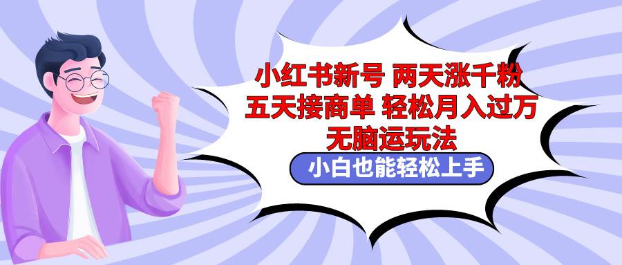 小红书新号两天涨千粉五天接商单轻松月入过万 无脑搬运玩法 小白也能轻…-百盟网