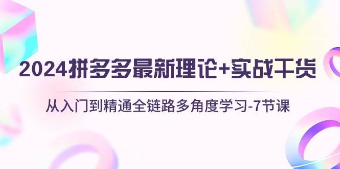 2024拼多多 最新理论+实战干货，从入门到精通全链路多角度学习-7节课-百盟网