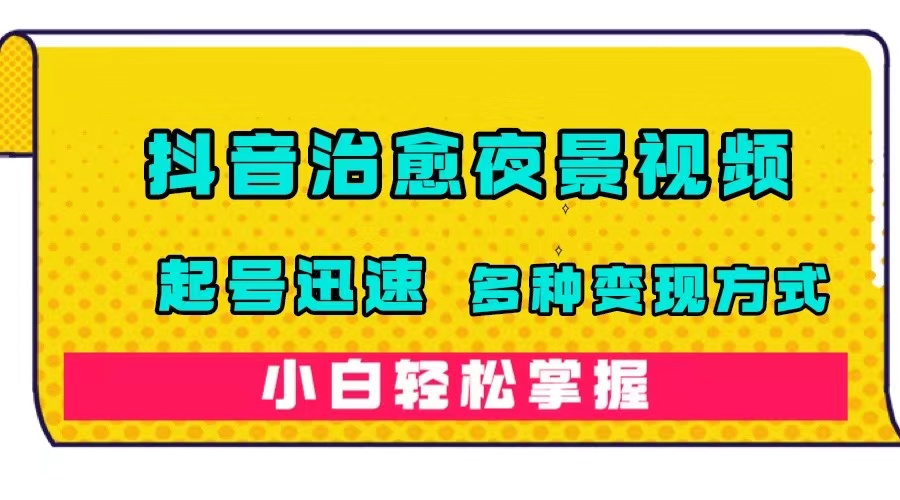 抖音治愈系夜景视频，起号迅速，多种变现方式，小白轻松掌握（附120G素材）-百盟网