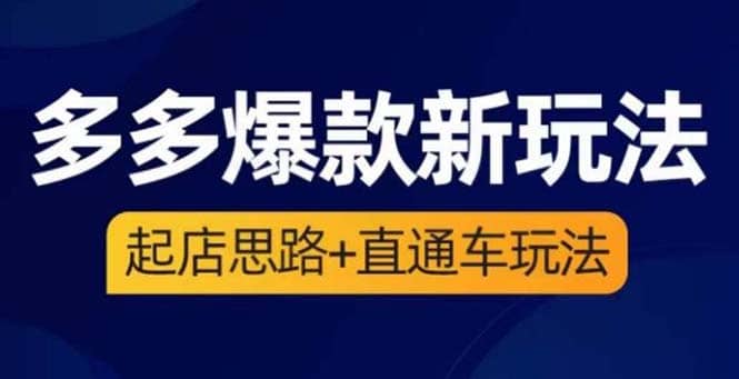 2023拼多多爆款·新玩法：起店思路+直通车玩法（3节精华课）-百盟网