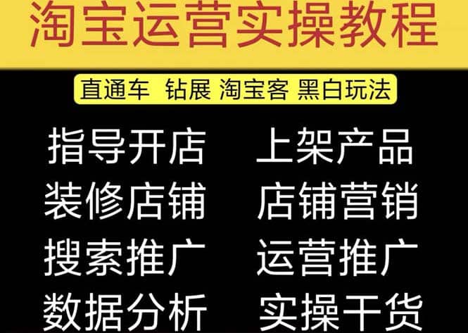 2023淘宝开店教程0基础到高级全套视频网店电商运营培训教学课程（2月更新）-百盟网