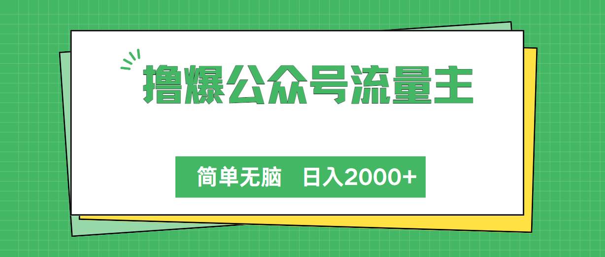 撸爆公众号流量主，简单无脑，单日变现2000+-百盟网