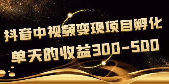 黄岛主《抖音中视频变现项目孵化》单天的收益300-500 操作简单粗暴-百盟网