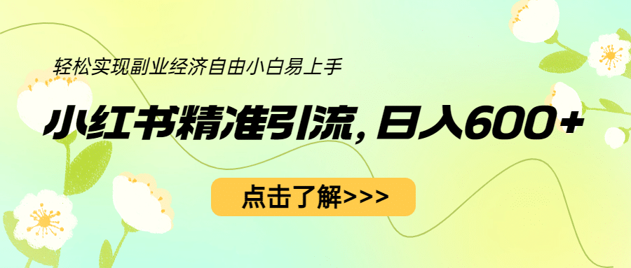 小红书精准引流，小白日入600+，轻松实现副业经济自由（教程+1153G资源）-百盟网