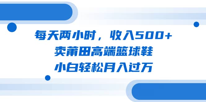 每天两小时，收入500+，卖莆田高端篮球鞋，小白轻松月入过万（教程+素材）-百盟网