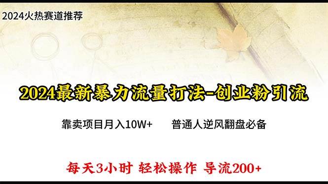 2024年最新暴力流量打法，每日导入300+，靠卖项目月入10W+-百盟网