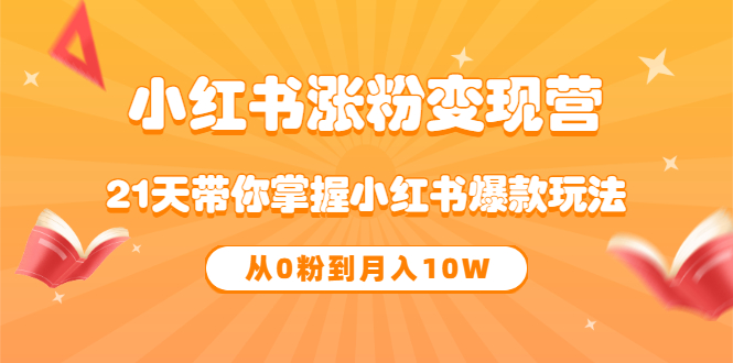 《小红书涨粉变现营》21天带你掌握小红书爆款玩法 从0粉到月入10W-百盟网