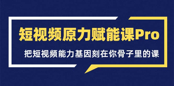 短视频原力赋能课Pro，把短视频能力基因刻在你骨子里的课（价值4999元）-百盟网