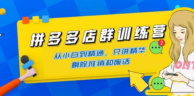 拼多多店群训练营：从小白到精通，只讲精华，剔除推销和废话-百盟网