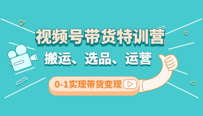 视频号带货特训营(第3期)：搬运、选品、运营、0-1实现带货变现-百盟网