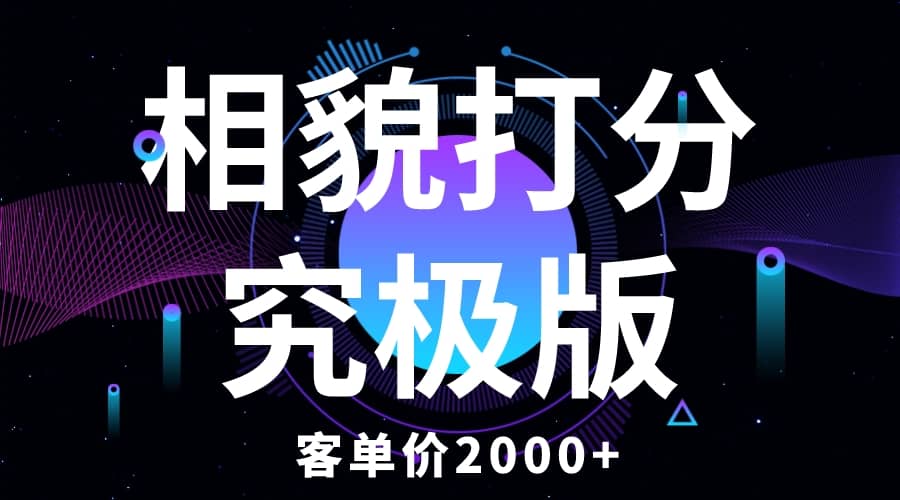 相貌打分究极版，客单价2000+纯新手小白就可操作的项目-百盟网