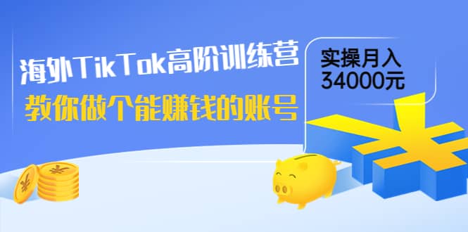 海外TikTok高阶训练营：教你做个能赚钱的账号，实操月入34000元！-百盟网