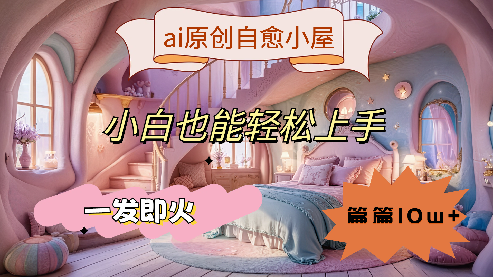 ai原创治愈小屋，小白也能轻松上手，一发即火，篇篇10w+-百盟网