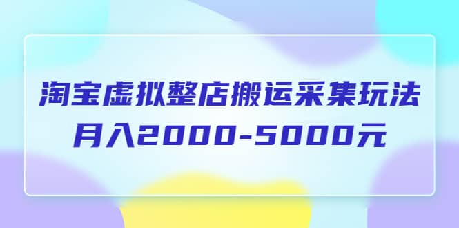 淘宝虚拟整店搬运采集玩法分享课：月入2000-5000元（5节课）-百盟网