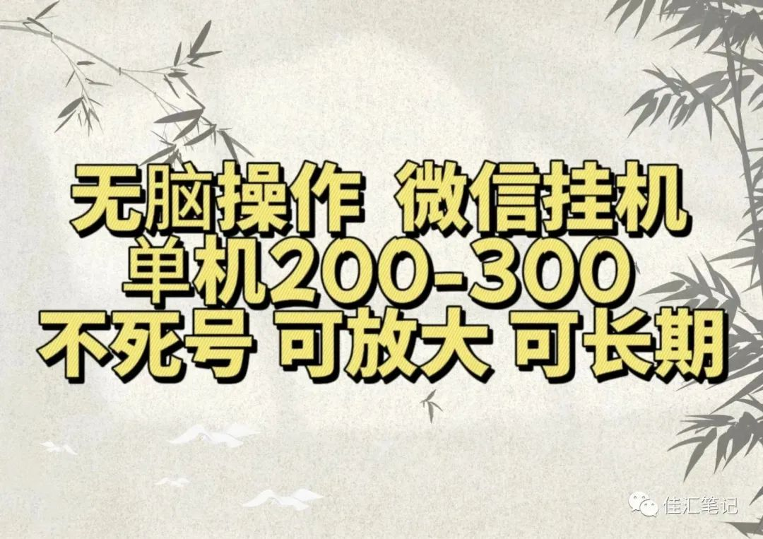 无脑操作微信视频号挂机单机200-300一天，不死号，可放大，工作室实测-百盟网