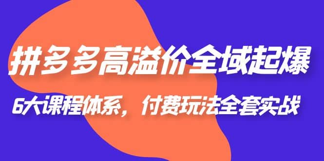 拼多多-高溢价 全域 起爆，6大课程体系，付费玩法全套实战-百盟网