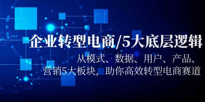 企业转型电商/5大底层逻辑，从模式 数据 用户 产品 营销5大板块，高效转型-百盟网