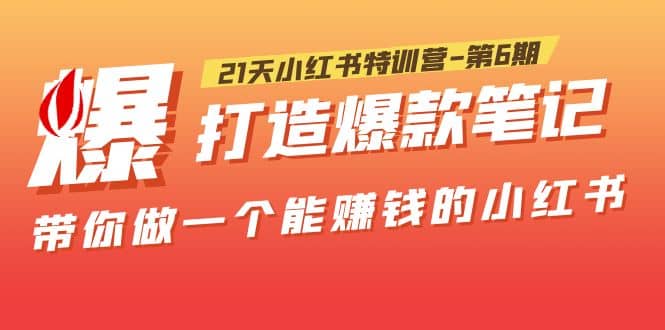 21天小红书特训营-第6期，打造爆款笔记，带你做一个能赚钱的小红书-百盟网