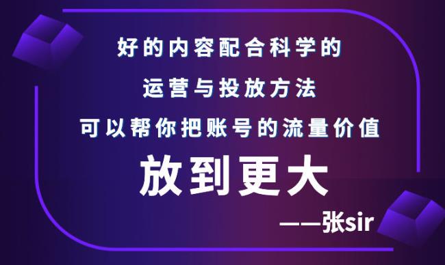 张sir账号流量增长课，告别海王流量，让你的流量更精准-百盟网