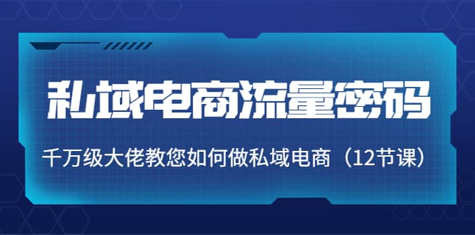 私域电商流量密码：千万级大佬教您如何做私域电商（12节课）-百盟网