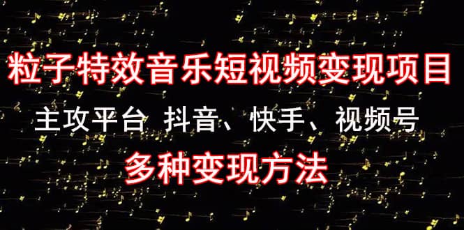 《粒子特效音乐短视频变现项目》主攻平台 抖音、快手、视频号 多种变现方法-百盟网