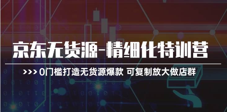 京东无货源-精细化特训营，0门槛打造无货源爆款 可复制放大做店群-百盟网