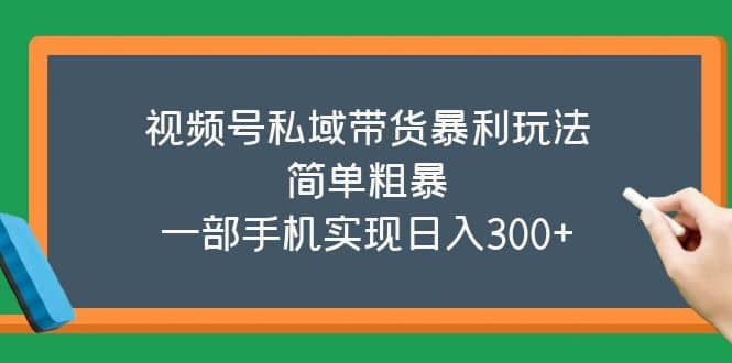 视频号私域带货暴利玩法，简单粗暴-百盟网