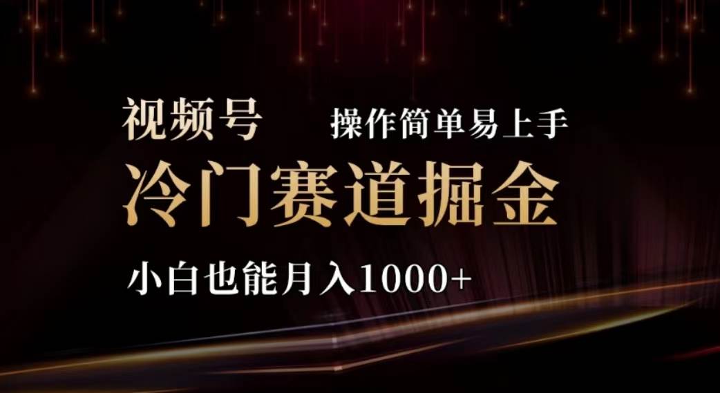 2024视频号冷门赛道掘金，操作简单轻松上手，小白也能月入1000+-百盟网