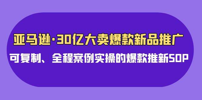 亚马逊30亿·大卖爆款新品推广，可复制、全程案例实操的爆款推新SOP-百盟网