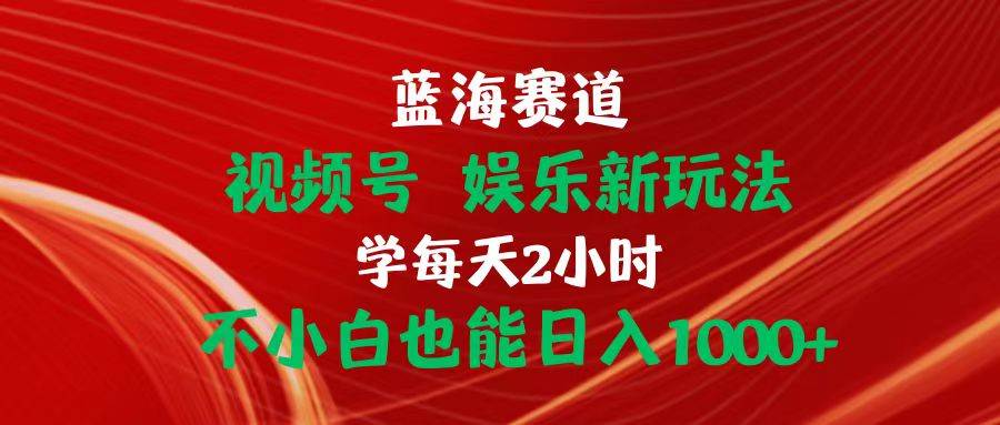 蓝海赛道视频号 娱乐新玩法每天2小时小白也能日入1000+-百盟网