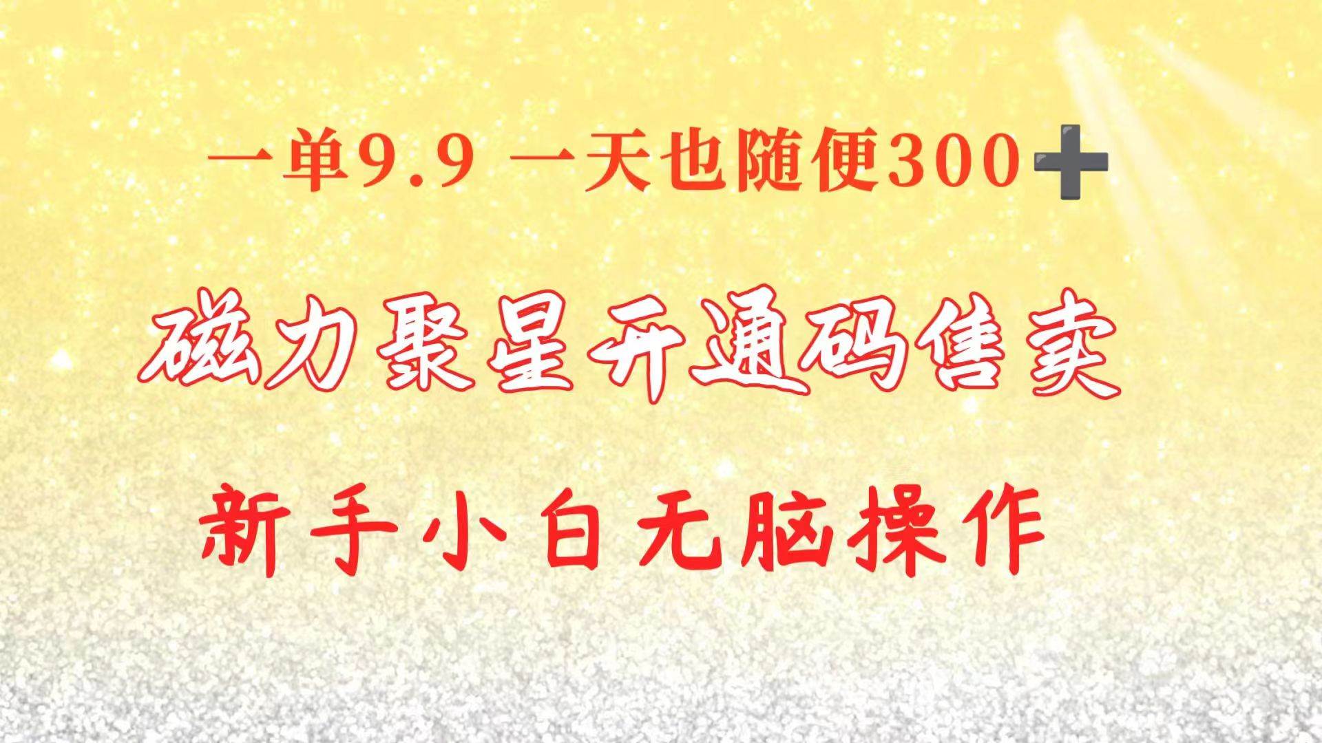 快手磁力聚星码信息差 售卖  一单卖9.9  一天也轻松300+ 新手小白无脑操作-百盟网