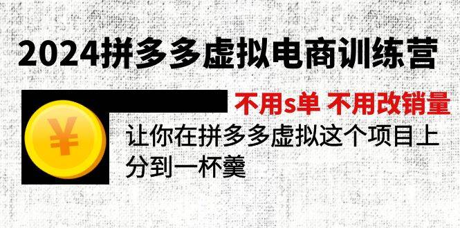 2024拼多多虚拟电商训练营 不s单 不改销量  做虚拟项目分一杯羹(更新10节)-百盟网