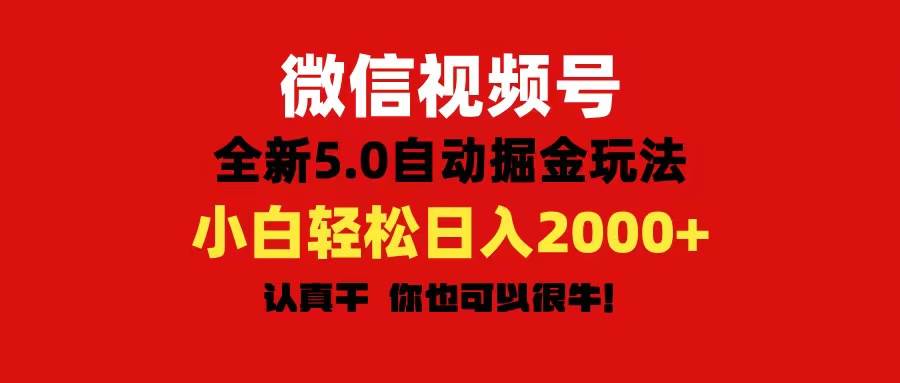 微信视频号变现，5.0全新自动掘金玩法，日入利润2000+有手就行-百盟网