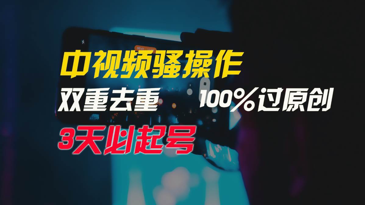 中视频骚操作，双重去重100%过原创，3天比必起号，简单无脑，月入3W+-百盟网