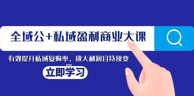 全域公+私域盈利商业大课，有效提升私域复购率，放大利润且持续变现-百盟网