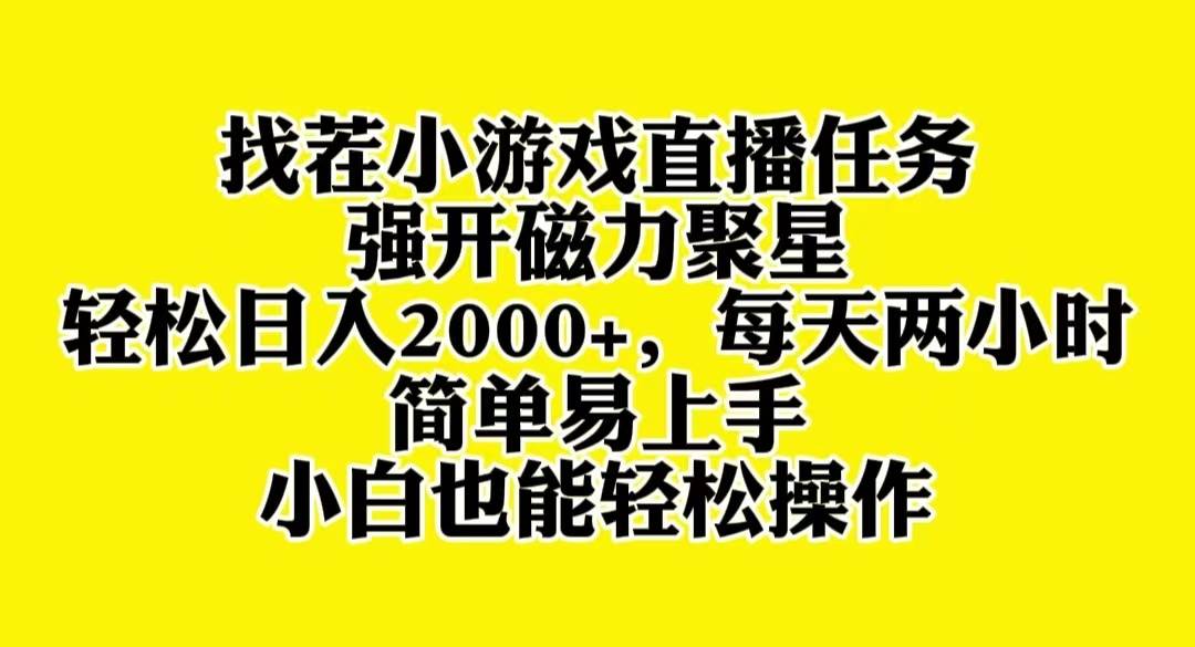 找茬小游戏直播，强开磁力聚星，轻松日入2000+，小白也能轻松上手-百盟网