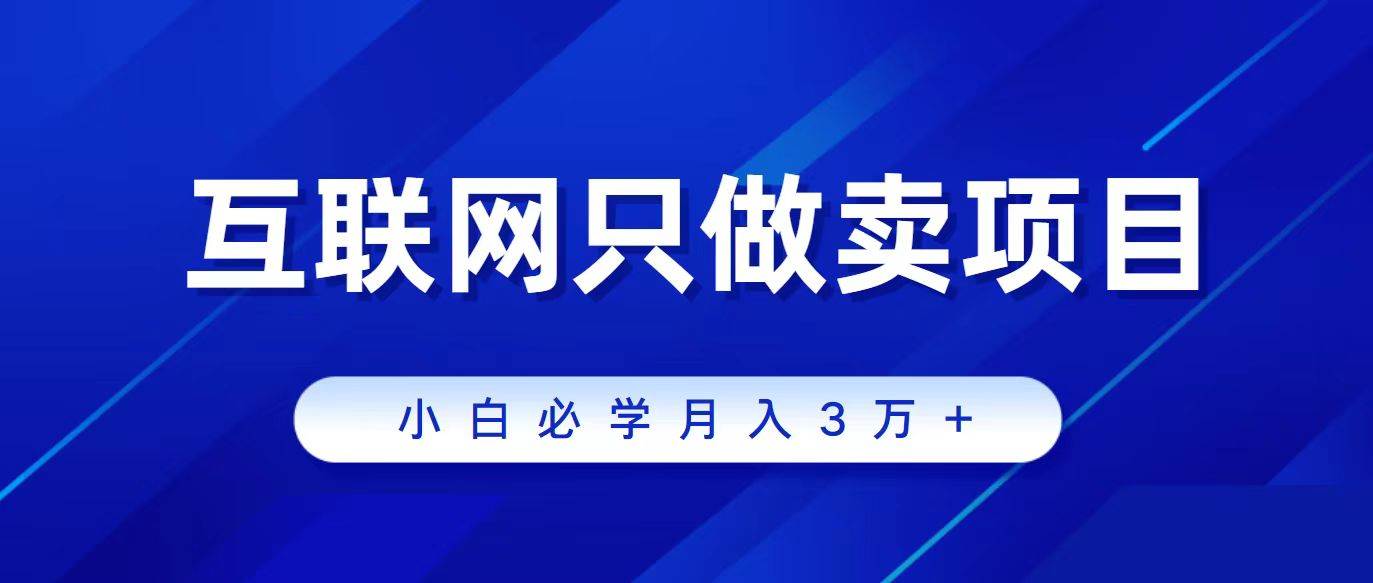 互联网的尽头就是卖项目，被割过韭菜的兄弟们必看！轻松月入三万以上！-百盟网