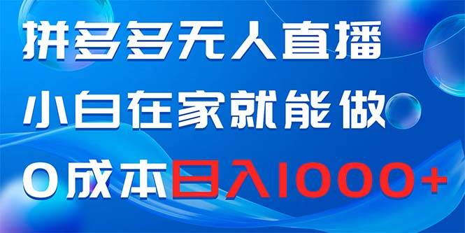 拼多多无人直播，小白在家就能做，0成本日入1000+-百盟网