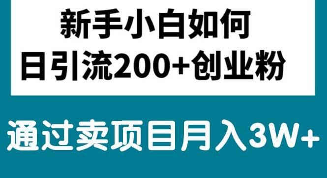 新手小白日引流200+创业粉,通过卖项目月入3W+-百盟网