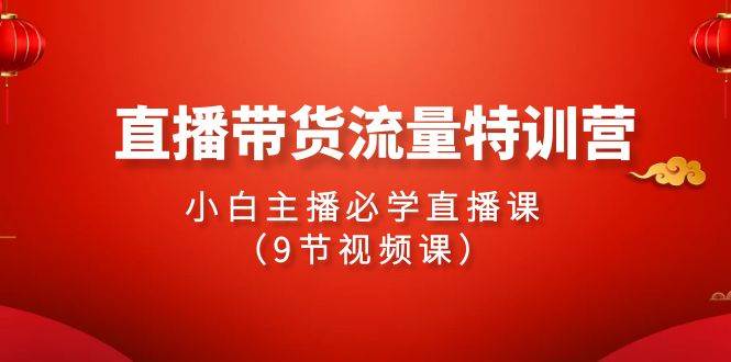 2024直播带货流量特训营，小白主播必学直播课（9节视频课）-百盟网