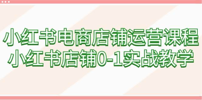 小红书电商店铺运营课程，小红书店铺0-1实战教学（60节课）-百盟网