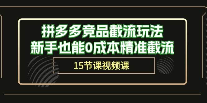 拼多多竞品截流玩法，新手也能0成本精准截流（15节课）-百盟网