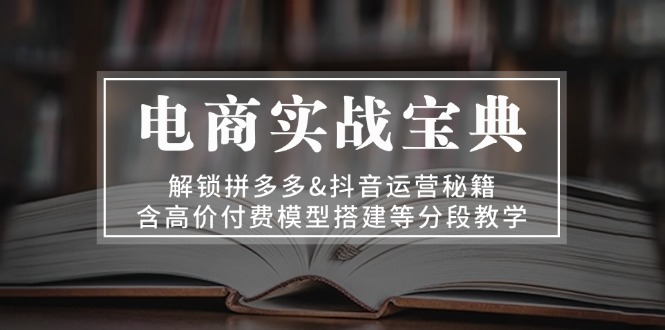 电商实战宝典 解锁拼多多&抖音运营秘籍 含高价付费模型搭建等分段教学-百盟网